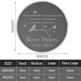 Memorial Garden Stone - Personalized Bereavement Gifts for Loss of Loved One - Round