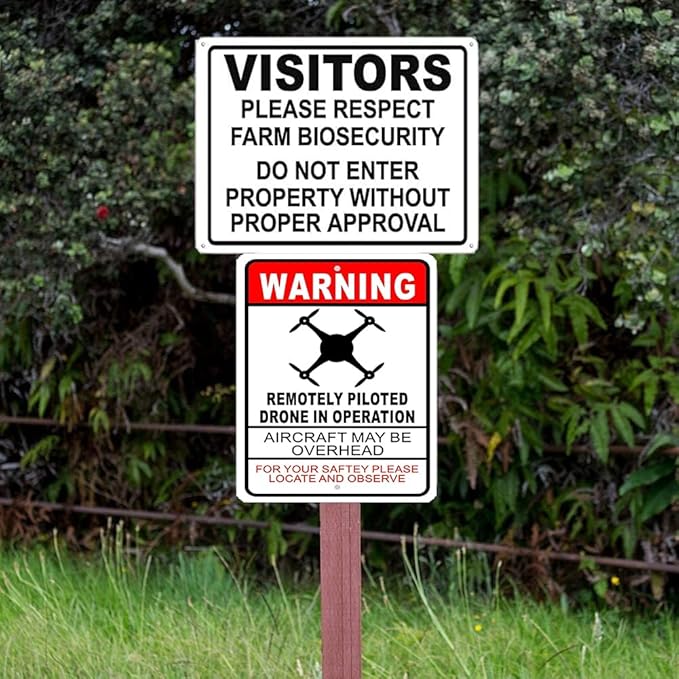 CCPARTON Metal Sign Warning Drone in Operation Aircraft Overhead Signs Warning Traffic Road Street Caution Sign Indoor Outdoor Signs for Home Office Work 8x12 Inches