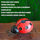 Solar Ladybug Lights Metal Garden Decor for Outside Cute Ladybugs Yard Art Lawn Ornaments Sculptures & Statues with Solar Lights Outdoor Fence Decoration for Patio