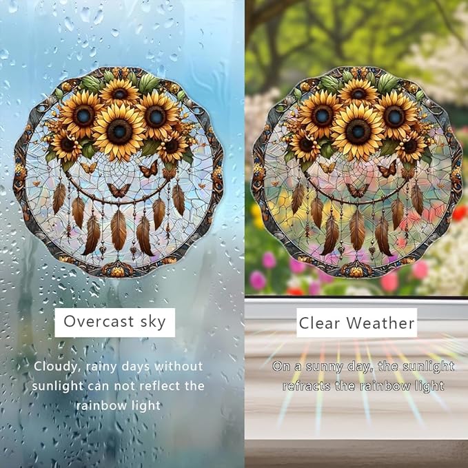 Sun Catchers Indoor Window, Acrylic Rainbow Suncatcher Window Hanging Decoration for Living Room Bedroom Summer Home Balcony Ornaments Decoration (SC096)