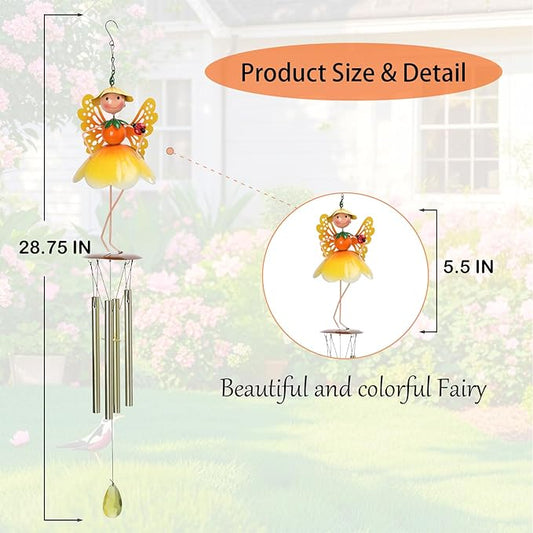 MUMTOP Butterfly Wind Chimes for Outside, Metal Deep Tone Memorial Sympathy Wind Chime Fairy Windchimes for Patio, Outdoor,Garden,Yard,Window,Home Decor or Gifts for Women
