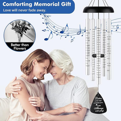 Sympathy Gift Wind Chimes for Outside - 36'' Large Memorial Wind Chimes for Loss of Loved One, Bereavement Gifts Windchimes in Memory of Loved One, Mother/Mom/Father, Condolence Remembrance Deep Tone