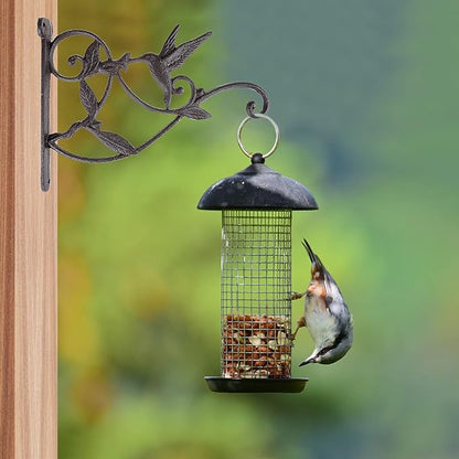 SEISSO Hanging Plant Bracket Iron Hummingbird Plant Hanger Wall Decor, Vintage Home Heavy-Duty Metal Hooks for Flower Pots Bird Feeder Lanterns Wind Chime