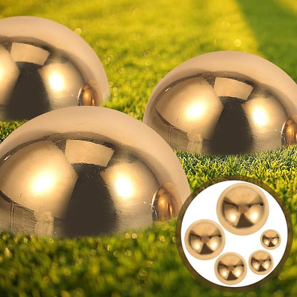 GANAZONO Stainless Steel Semi-Sphere Gazing Ball 0.39X0.75 Inch Reflective Garden Decoration Hemisphere for Patio Lawn Outdoor Sculptures