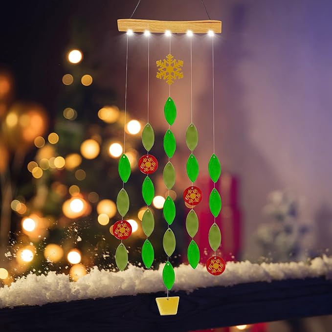Solar Wind Chimes Unique Light, Glass Mobile Hanging Solar Light Wind Chime for Home, Garden, Patio and Yard Decor