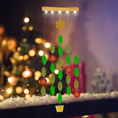 Solar Wind Chimes Unique Light, Glass Mobile Hanging Solar Light Wind Chime for Home, Garden, Patio and Yard Decor