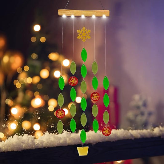Solar Wind Chimes Unique Light, Glass Mobile Hanging Solar Light Wind Chime for Home, Garden, Patio and Yard Decor