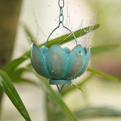 TZSSP Rain Chains Decorative Metal Rain Chain Bell with 12 Cups, Rain Chain for Gutters,8-1/2 Length, Blue