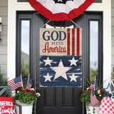 Hzppyz God Bless America Memorial Day 4th of July Patriotic House Flag, Veterans Day Stars Stripes Vintage Decorative Garden Yard Outdoor Large Decor, American USA Home Outside Decoration 28 x 40