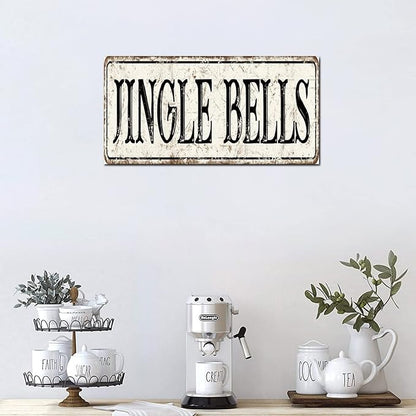 Madcolitote Personalized Jingle Bells Street Sign Vintage Jingle Bells Wood Signs Wall Art Rustic Wall Decorations for Living Room Home Decor for Home Man Cave Gate Garden Bars Cafes 6x12in
