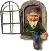 Tirifer Garden Gnomes Elf Out The Door Tree Hugger, Decor Outdoor 3D Dwarves Outdoor Tree Sculpture Gnome Tree Decor Garden Peeker Figurine Yard Art Garden Decoration