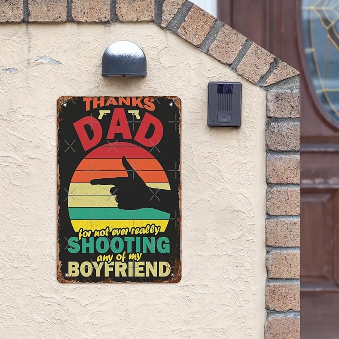 Patio Wall Decor Thanks Dad For Not Ever Really Shoog Any Of My Fatherss 2023s Vintage Signs Coffee Bar Retro Tin Metal Sign For Home,Office,Yard,Cafe Inspirational Life Quotes Wall Decor 8X12inch