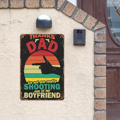 Patio Wall Decor Thanks Dad For Not Ever Really Shoog Any Of My Fatherss 2023s Vintage Signs Coffee Bar Retro Tin Metal Sign For Home,Office,Yard,Cafe Inspirational Life Quotes Wall Decor 8X12inch