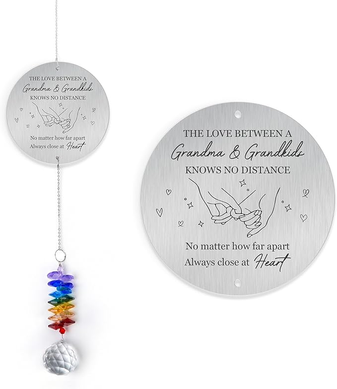 Gifts for Grandma Birthday Gift - Crystal Suncatcher Rainbow Maker - Unique Hanging Window Decor - Sentimental Keepsake - Meaningful Gift for Grandmother from Grandkids