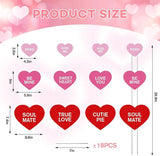 KEOHOLI 9 Pcs Valentine Yard Sign Valentine's Day Yard Stake with Conversation Heart Valentines Garden Stake Valentines Day Outdoor Decorations for Pathway Wedding Lawn