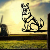 Metal Garden Dog Statue Ornament Gift Metal Art Dog Silhouette Decoration Steel Dogs Statue Decorative Garden Stakes for Yard, Lawn, Patio, Pathway(German Shepherd)