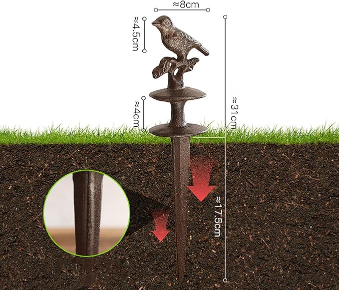 Hose Guide Stake Heavy Duty Plant Garden Statue Sculpture Lawn Decoration Gifts Iron