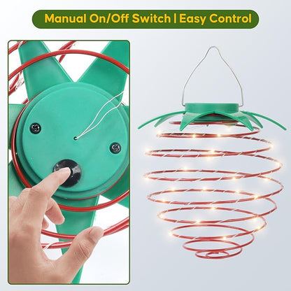 Solar Lights Outdoor, 2-Pack Decorative Strawberry Solar Garden Lights, Waterproof Outdoor Solar Lights for Patio Decor, Yard & Landscape, 20 LED Creative Hanging Fruit Lanterns for Garden Decor