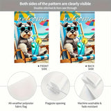 HOMETITUTE Summer Garden Flag Schnauzer Dog Flag 12x18 Vertical Double Sided Beach Welcome Seasonal Cute Puppy Yard Flag Outdoor Decoration for Porch Lawn Patio