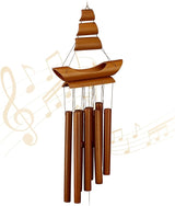 Relaxdays Wind Chime Bamboo, 100%, Brown, 72 x 20 x 6 cm