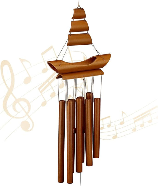 Relaxdays Wind Chime Bamboo, 100%, Brown, 72 x 20 x 6 cm