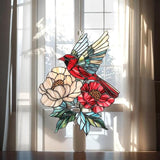 Cardinal Flowers Handmade Resin Suncatchers Artisan Sun Catcher Stained Glass Effect Window Hanging Garden Decor for Mom
