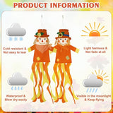 NOVWANG 2 Pcs Fall Scarecrows Windsocks, 40 Inch Outdoor Autumn Wind Sock Thanksgiving Hanging Scarecrow Decorations for Garden Patio Party Home Yard Decor
