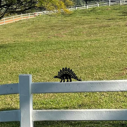 WADORN Stegosaurus Decorative Silhouette Garden Stakes, Metal Dinosaurs Theme Stakes Statues Ornaments Lovers Gifts Yard Art Black Silhouette Yard Outside Decor for Backyard Patio, 6.5x11Inch