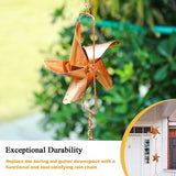 taman Rain Chain Set, 6ft Windmill Rain Chain for Gutters,Copper Rain Chain Cups to Replace Gutter Downspout, Divert Water, 6 Cups, Rose Gold