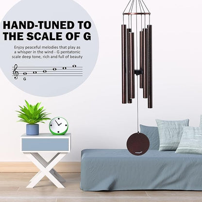 Vanquer Wind Chimes for Outside Deep Tone - 38'' Wind Chimes Outdoor Clearance, Deep Tone, Windchimes Outdoors, Memorial,Wind Spinner, Sympathy Gift, Patio, Home Décor (Bronze)