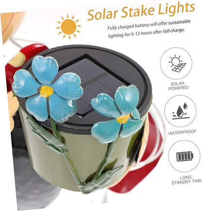 Garden Statue Ladybug Inserts Lamp Solar Outdoor Lights Iron Landscape Lights Hours Easy to up
