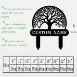 Custom Family Name Metal Garden Plaque,Personalized Tree Pattern Yard Marker,Weatherproof Outdoor Lawn Sign with Custom Name,Housewarming Garden Gift
