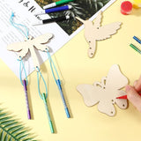 Leinuosen 30 Pcs Wind Chime Kit Hummingbird Wooden Wind Chimes Decorative Butterfly Windchimes Hanging Dragonfly DIY Crafts for Indoor Outdoor Garden Home Patio Party Crafts Decorations