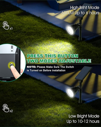 Solar Spot Lights Outdoor Waterproof, 18 LED 2 Mode Brightness Solar Spotlights Dusk to Dawn Landscape Lighting Flag Pole Lights for Garden Yard Tree Pool Sign Pathway, 4pack(Cool White)