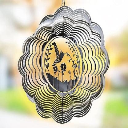 VP Home Hummingbird Kinetic Wind Spinner for Yard and Garden Wind Spinner Outdoor Metal Large Hanging Hummingbird Decor 3D Garden Art Wind Sculpture Spinners Kinetic Art Decorations