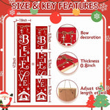 Christmas Porch Sign Believe Nativity Welcome Sign for Front Porch, Red ChristianWood Signs for Patio Jesus Tall Standing Wooden Yard Sign Bless Xmas Decoration for Indoor Outdoor