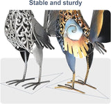 18" Metal Roosters Garden Statues Outdoor Decor - Carved Iron Rooster Yard Art for Patio, Lawn, Backyard, Farmhouse - Chicken Lover Gifts-Set of 2