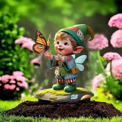 2D Gnome Butterfly Acrylic Garden Stake Decorative Yard Lawn Planter Outdoor Ornamen(#14 Style)