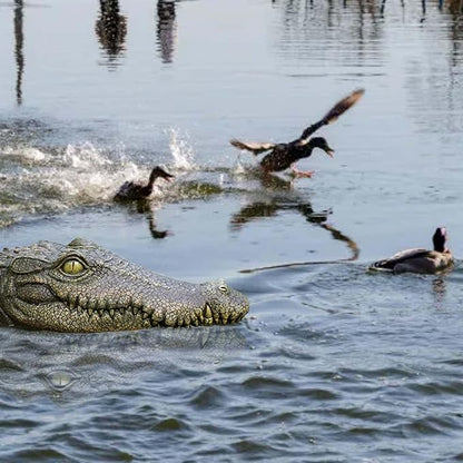 Floating Alligator Head, Pool Accessories,13.8 Inches Float Alligator Decoy for Pond, Fake Crocodile Head for Goose, Heron, Duck Deterrent Control, Garden Decor and Yard Decorations Accessories