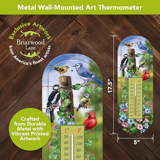 Briarwood Lane Country Birds Metal Thermometer