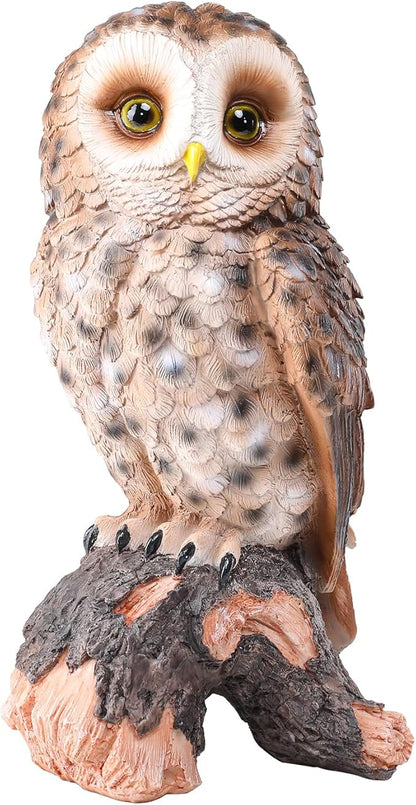 WONDER GARDEN Owl Statue Decor, Outdoor Resin Owl Figurine Sculpture for Home Outside Porch Patio Lawn Yard Decorations or Housewarming Gifts
