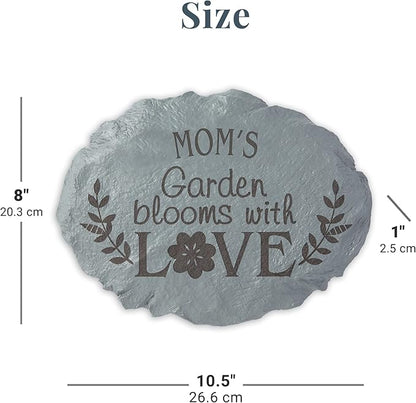 Let's Make Memories Personalized Blooms with Love Garden Large Garden Stones – for Mom/Kids or Grandma/Grandkids – Customize with Title & Names