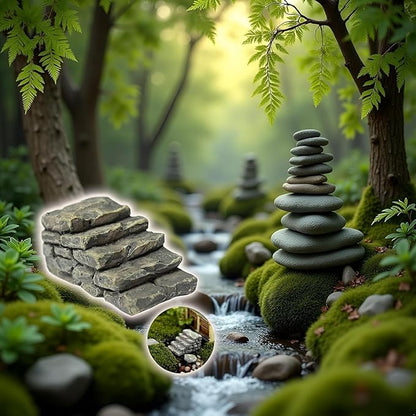 3Pcs Miniature Resin Bridge Stair Stone Straight Bridge Stairs Steps Garden Fairy Ornament Micro Landscaping Decor Bonsai Craft Straight Stairs Outdoor, Garden Sculptures and Statues, Decorations
