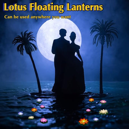 Hortsun 18 Pcs Floating Lotus Lights with Batteries Lily Pads Pool Flowers Floating Candles Decor Artificial Pond Plants Decorations for Pool Pond Outdoor Indoor (Multicolor,3.94/5.91 Inch)