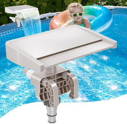 Hanaoyo Pool Fountain Waterfall - Smooth Flowing Above Ground Pool Accessory for Outdoor Decor and Relaxation