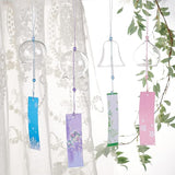 BENECREAT 4Pcs 4 Colors Japanese Wind Chimes, Handmade Glass Wind Bells Pendant for Home Garden Wedding Indoor Outdoor Decoration, About 16" Long