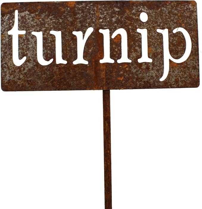 Classic Metal Garden Markers 19 Inches Tall (turnip, Naturally Rusted)