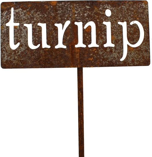 Classic Metal Garden Markers 19 Inches Tall (turnip, Naturally Rusted)