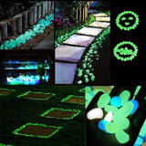 2.4Lbs 550 Pcs Glow in The Dark Garden Pebbles, Gardening Luminous Glow Stones Outdoor Decor Glowing Water Fish Tank Gravel (Green)
