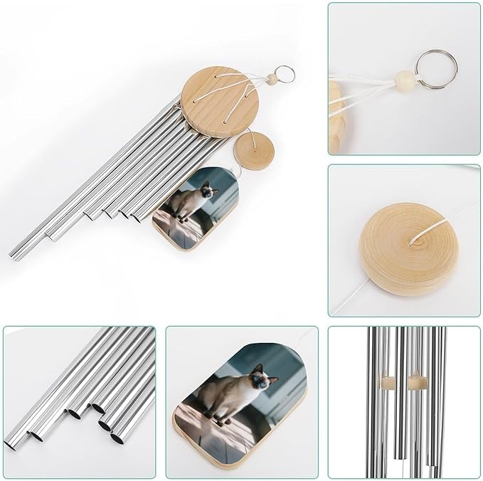 Wind Chimes for Outside Metal Wind Chimes Cat by The Window Garden Backyard and Patio Decoration
